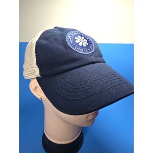 Life Is Good Daisy Trucker Hat Navy Blue Mesh Snapback One Size Unisex Casual